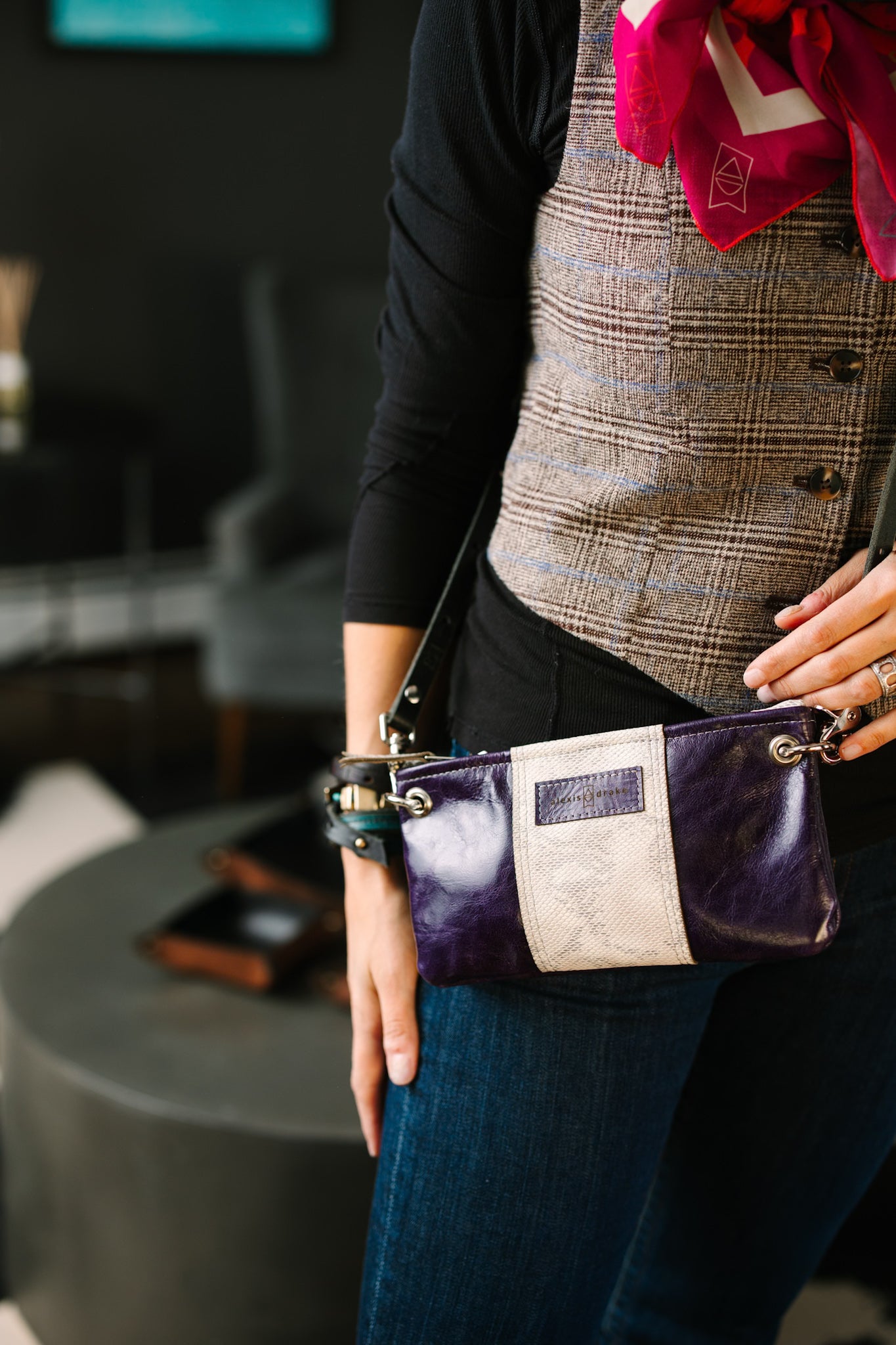 Western Woods Collection | Belt Bag Crossbody | Elderberry + Winter Python