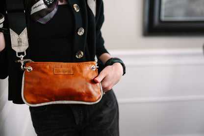 Western Woods Collection | Belt Bag Crossbody | Bourbon + Winter Python