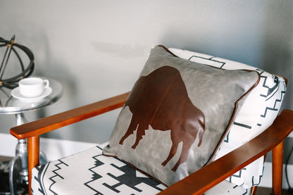 Home Collection | Square Pillow | Bison | Gray + Rocky