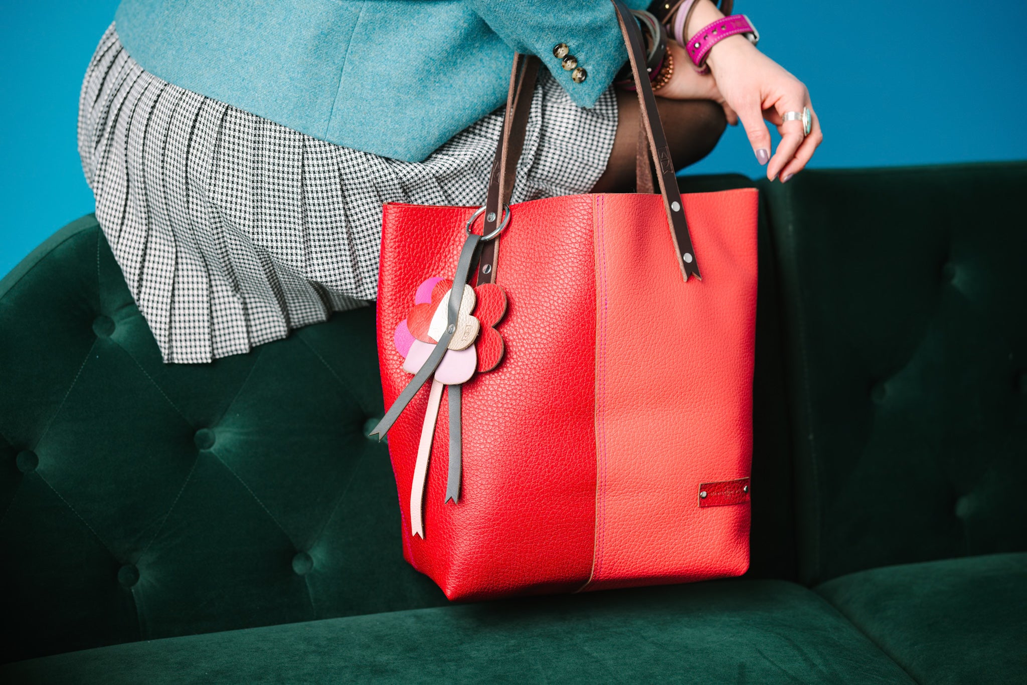 Love Collection | Market Tote | Cabernet + Coral