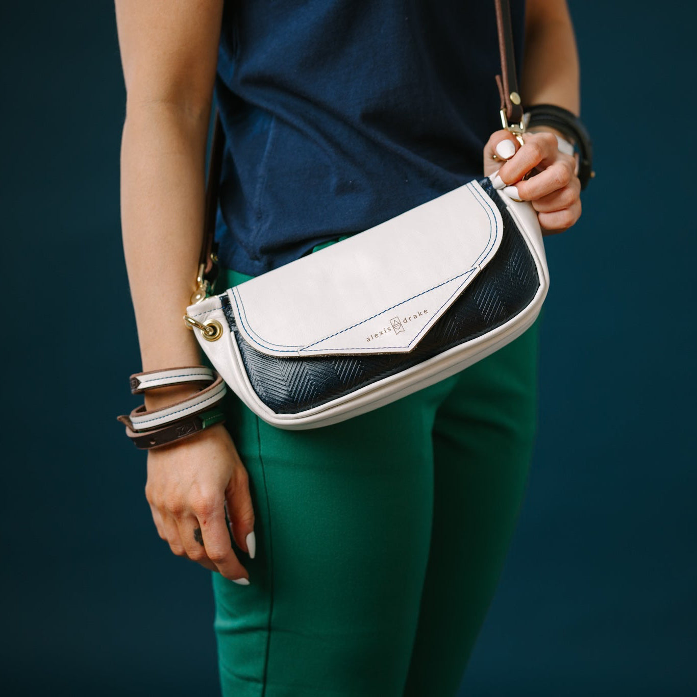 Polished Prep Collection | Violet Clutch + Crossbody | Nantucket White