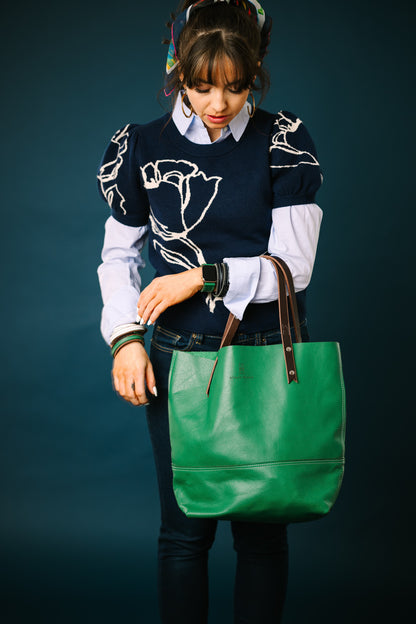 Polished Prep Collection | Market Tote | Boxwood Green