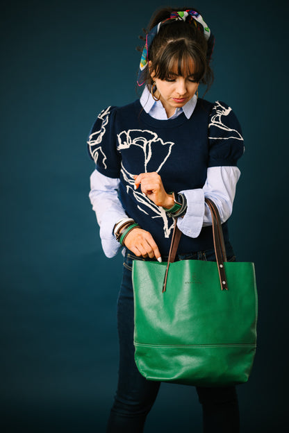 Polished Prep Collection | Market Tote | Boxwood Green