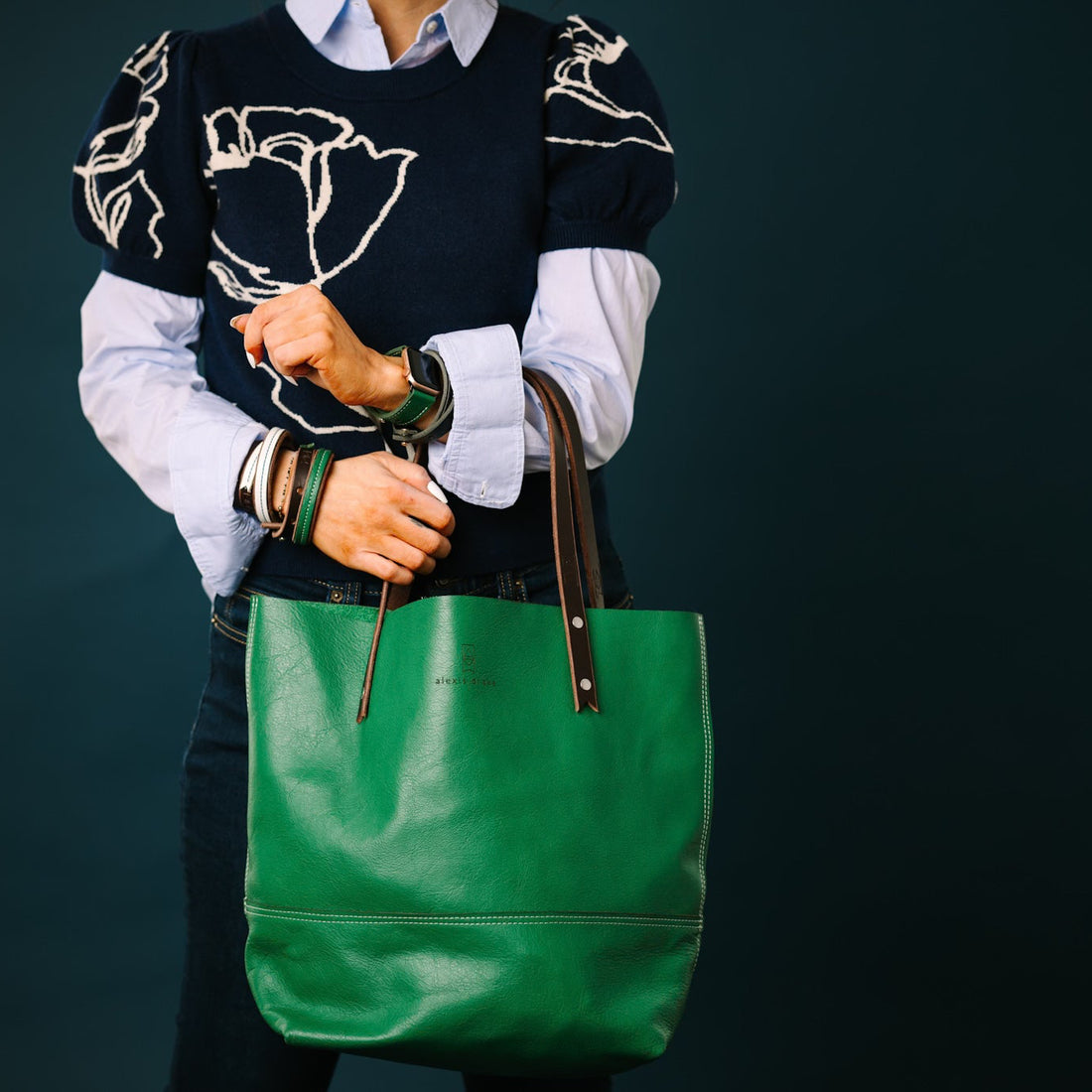 Polished Prep Collection | Market Tote | Boxwood Green