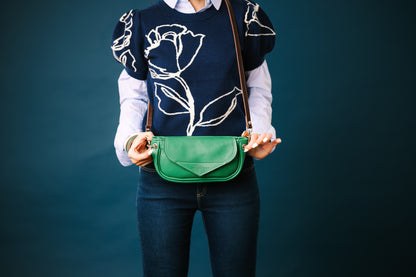 Polished Prep Collection | Violet Clutch + Crossbody | Boxwood Green