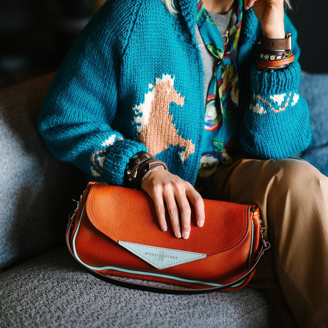 Autumn Reverie Collection | Adri Shoulder Tote | Rust Pebble
