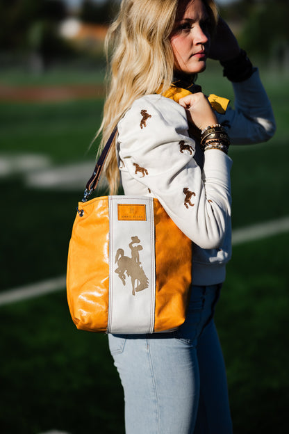 Steamboat Collection | Tivoli Shoulder Tote | Butter + White Pebble