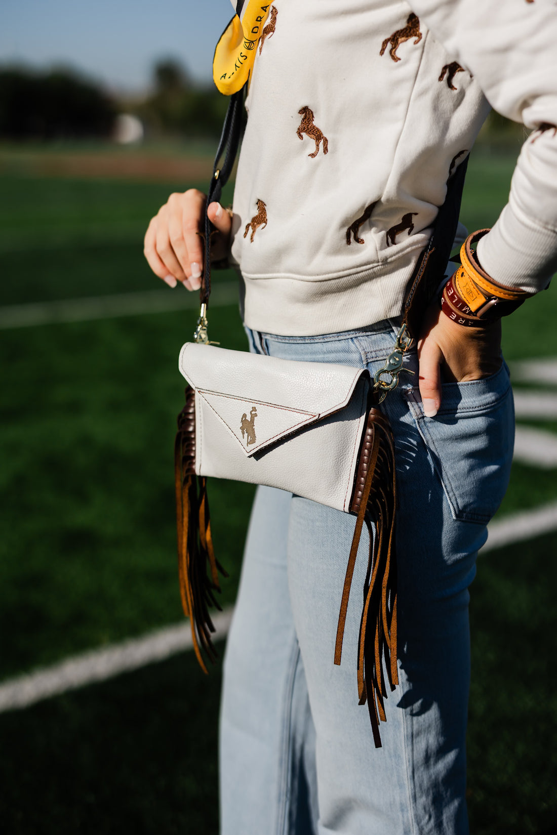 Steamboat Collection | Envelope Cellphone Crossbody | White + Rocky