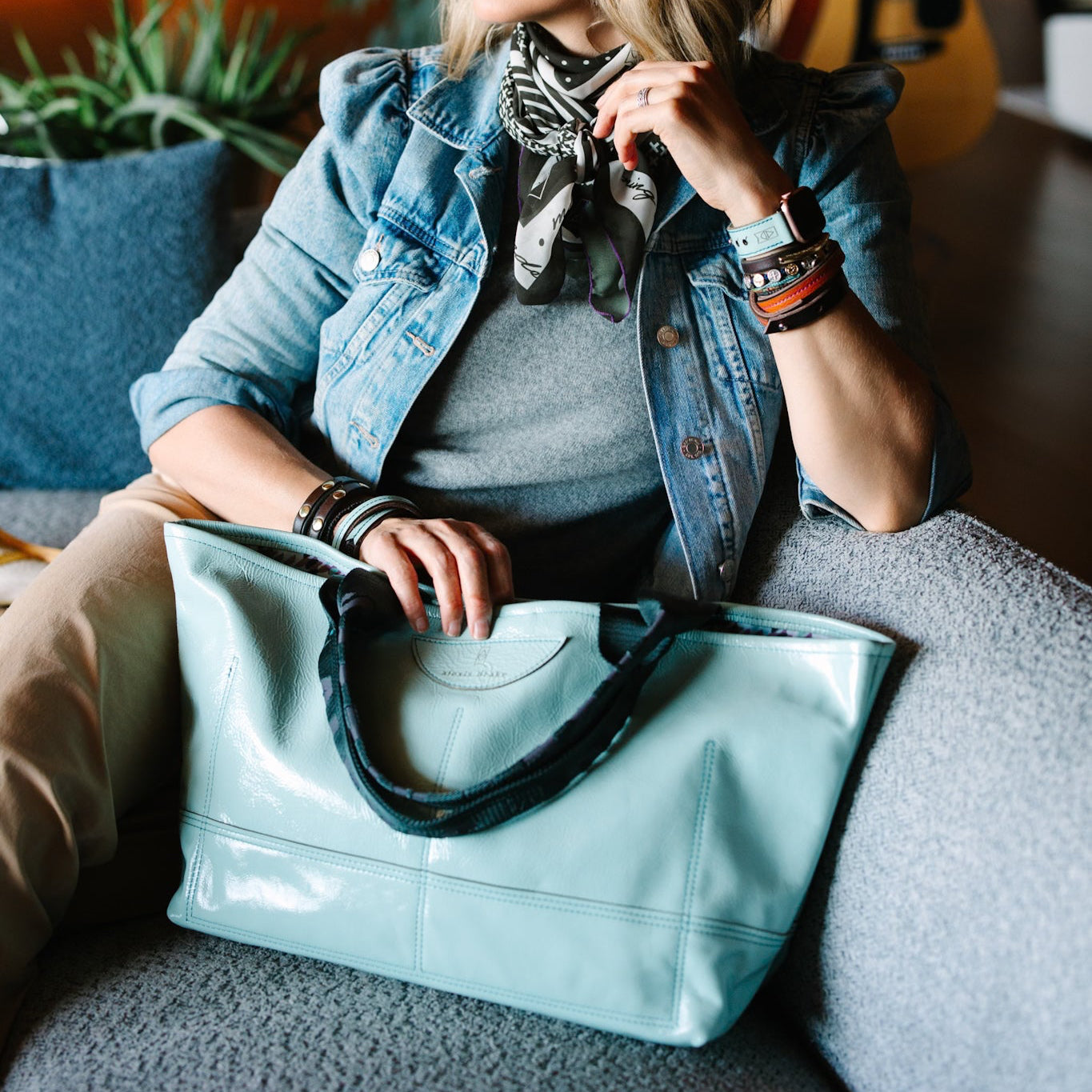 Autumn Reverie Collection | Getaway Tote | Ice Box Blue