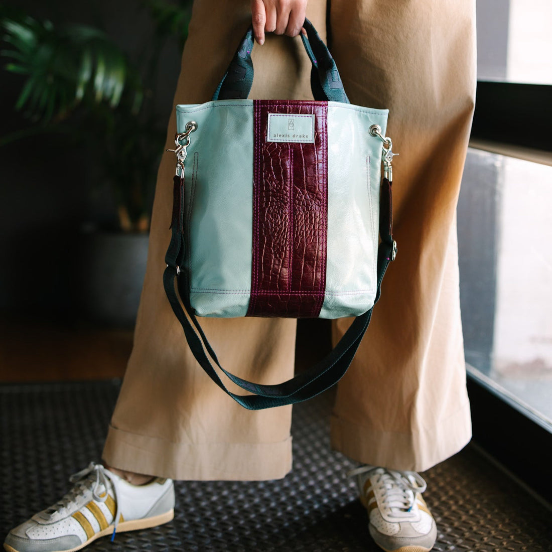 Autumn Reverie Collection | Tivoli Shoulder Tote | Ice Box Blue + Plum Croc