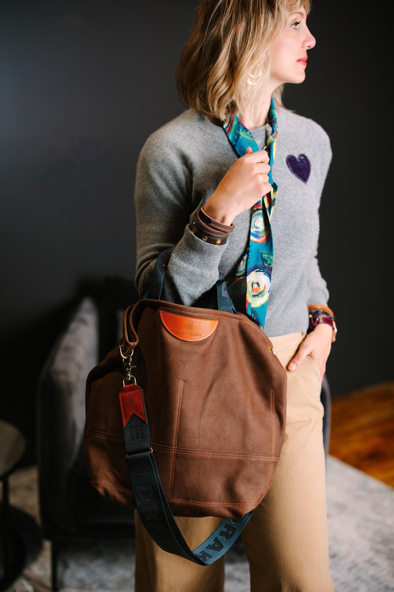 Autumn Reverie Collection | Lexington Shoulder Tote | Mocha Suede