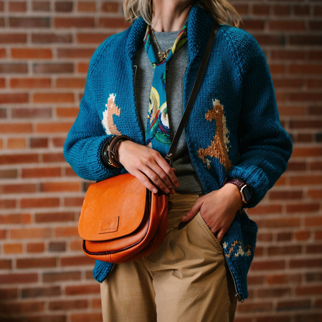 Autumn Reverie Collection | Mini E Crossbody | Rust Pebble