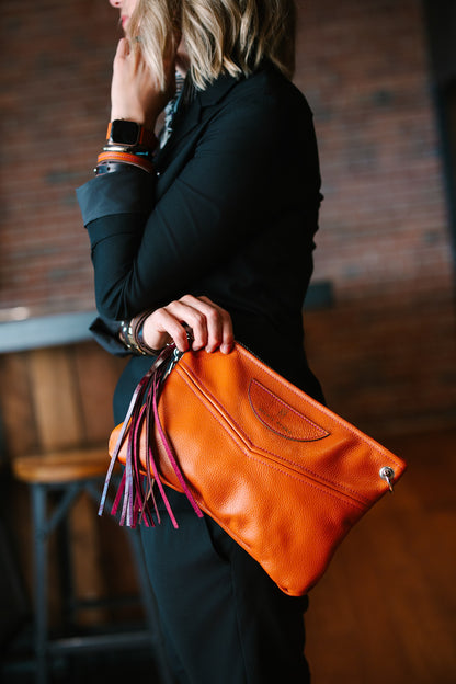 Autumn Reverie Collection | Jackie Clutch | Rust Pebble