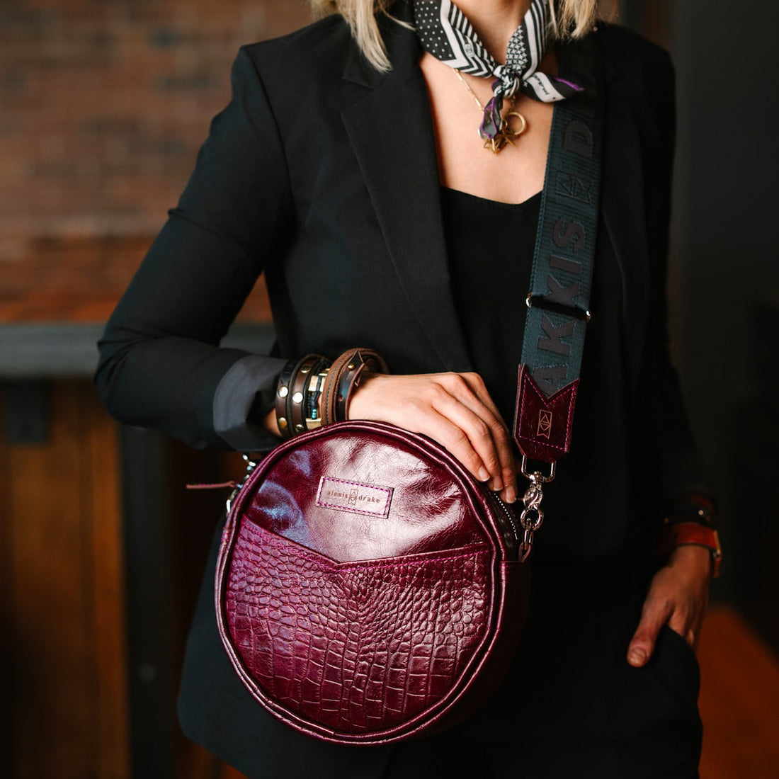 Autumn Reverie Collection | Flicka Crossbody | Plum Croc
