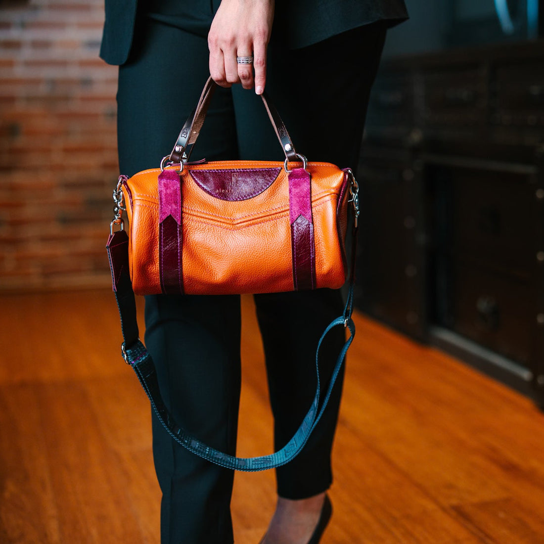 Autumn Reverie Collection | Gigi Baby Duffel Satchel + Crossbody | Rust Pebble