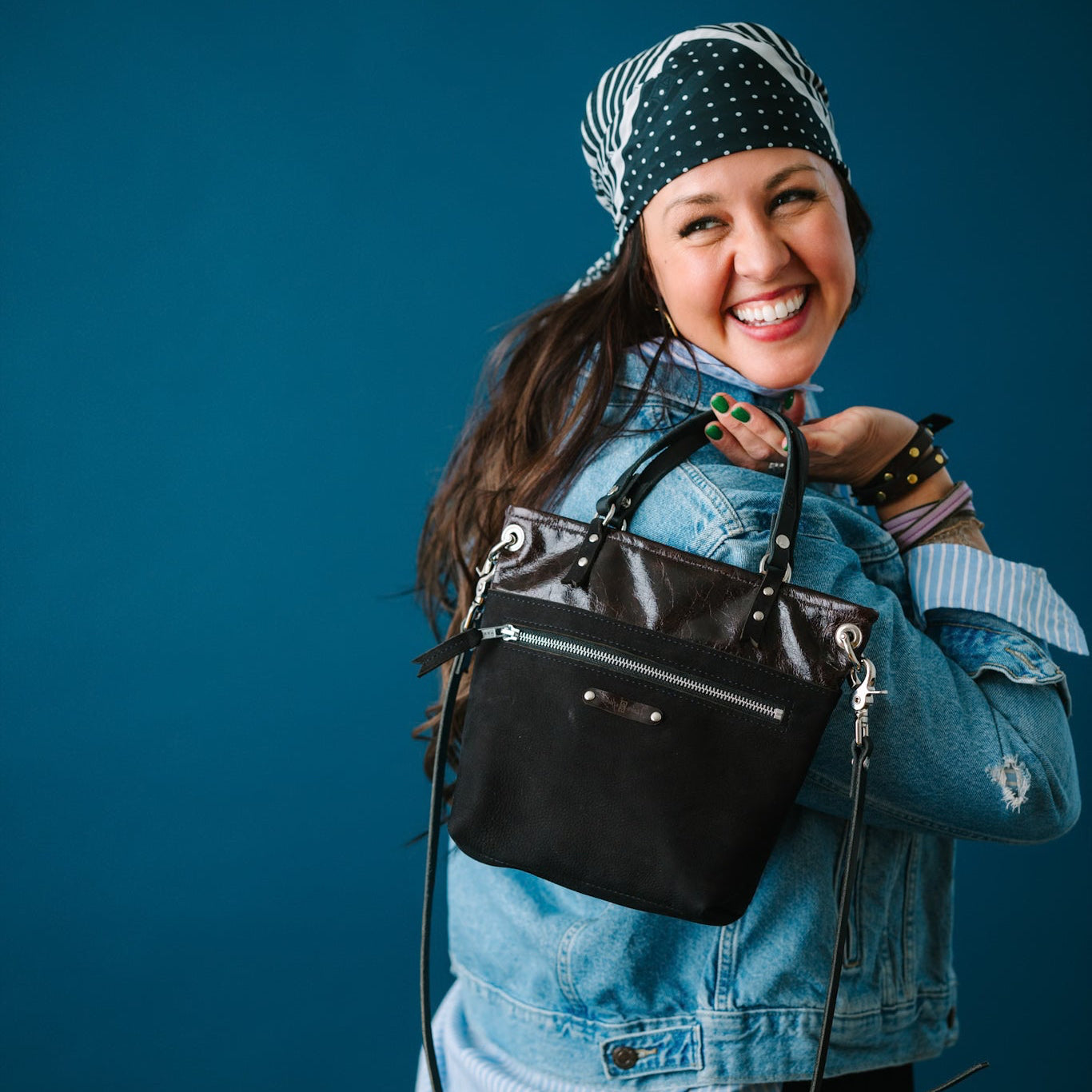 Midnight in Paris Collection | Amika Satchel + Crossbody | Chocolate Truffle + Noir Suede