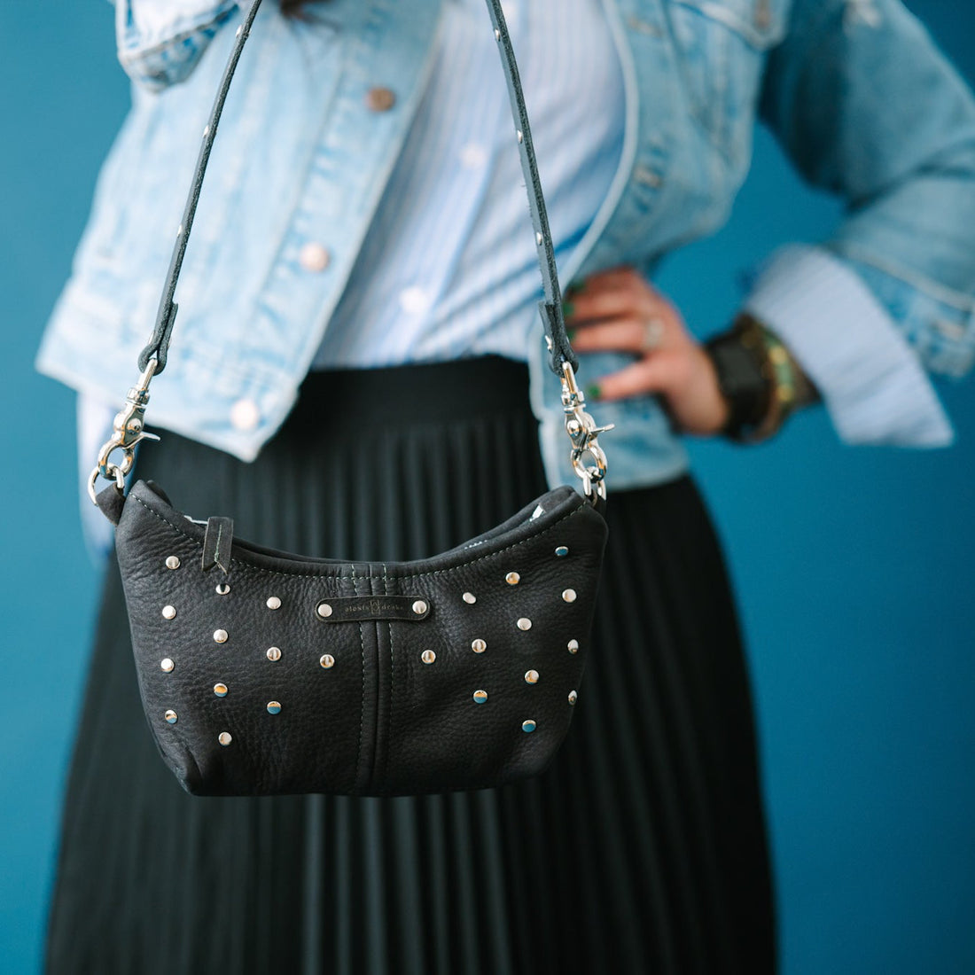 Midnight in Paris Collection | Penelope Crossbody | Noir Suede