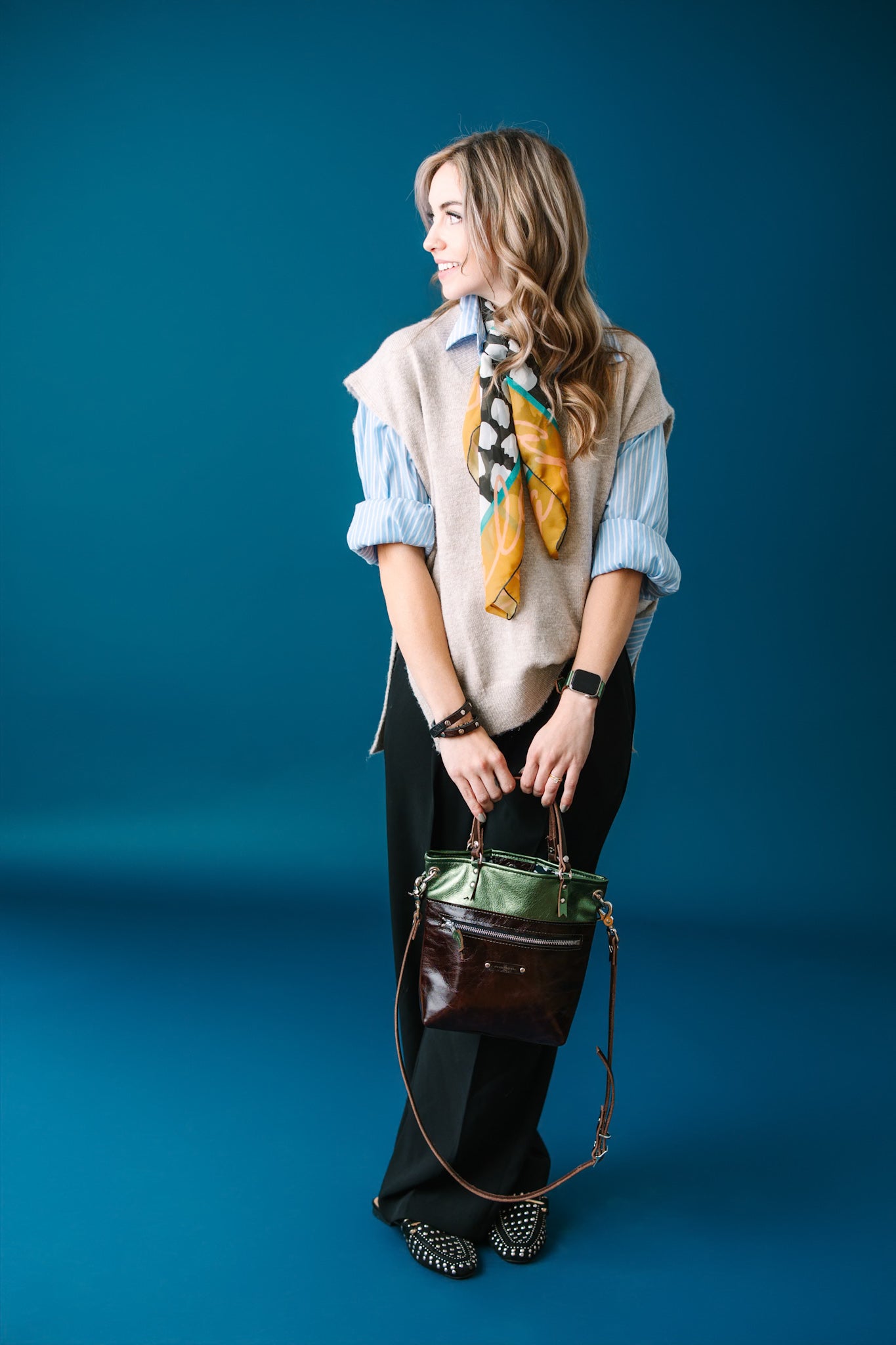 Midnight in Paris Collection | Amika Satchel + Crossbody | Emerald + Chocolate Truffle