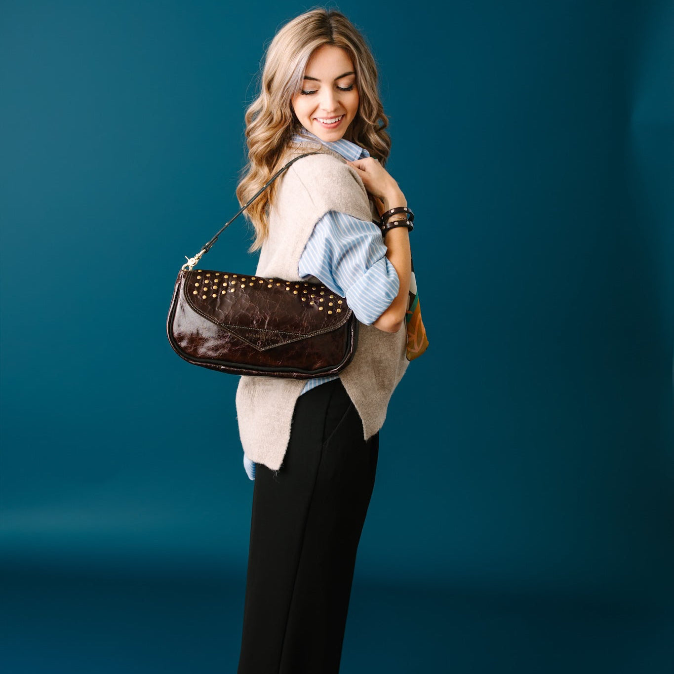 Midnight in Paris Collection | Adri Shoulder Tote | Chocolate Truffle