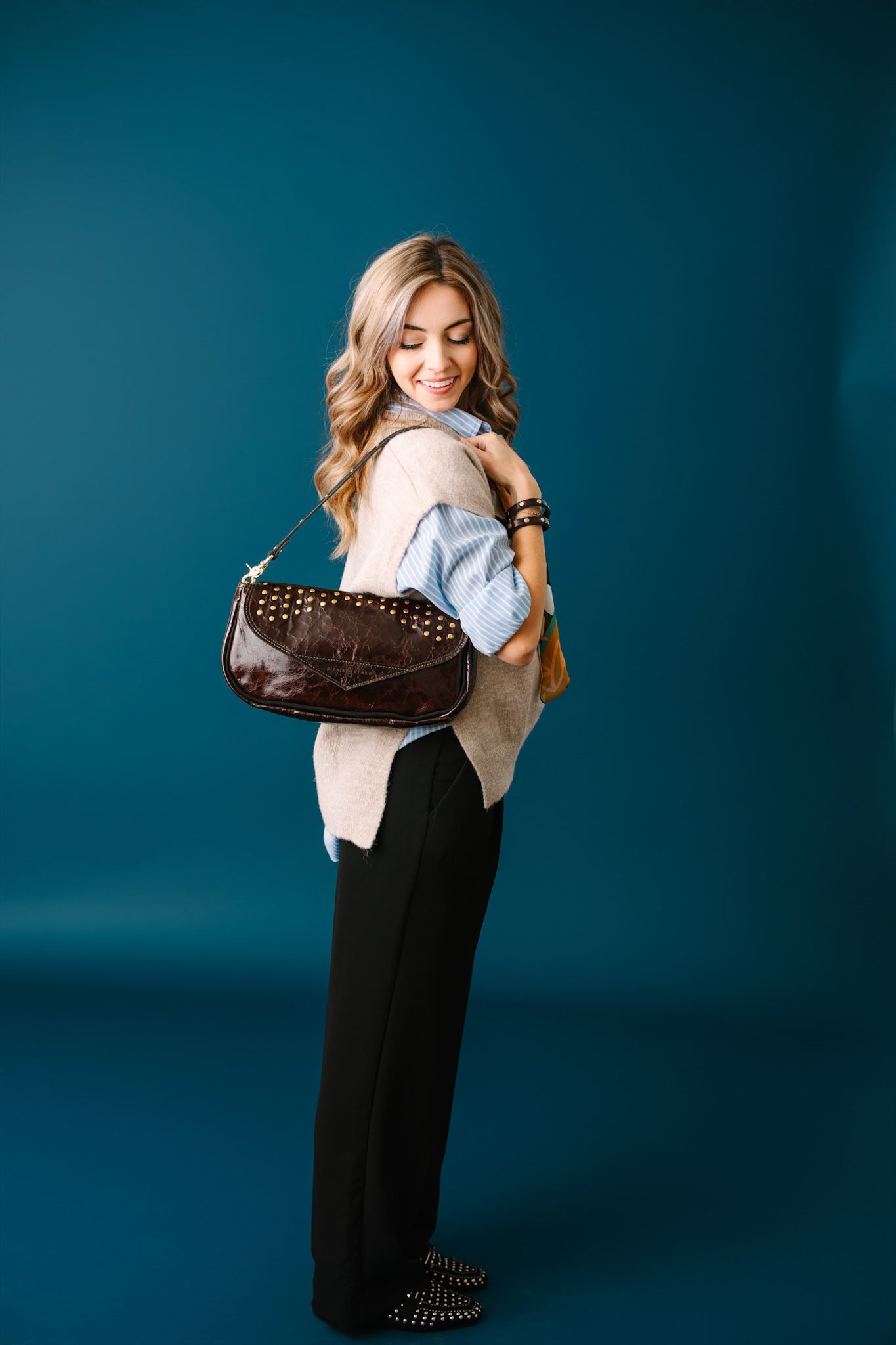 Midnight in Paris Collection | Adri Shoulder Tote | Chocolate Truffle