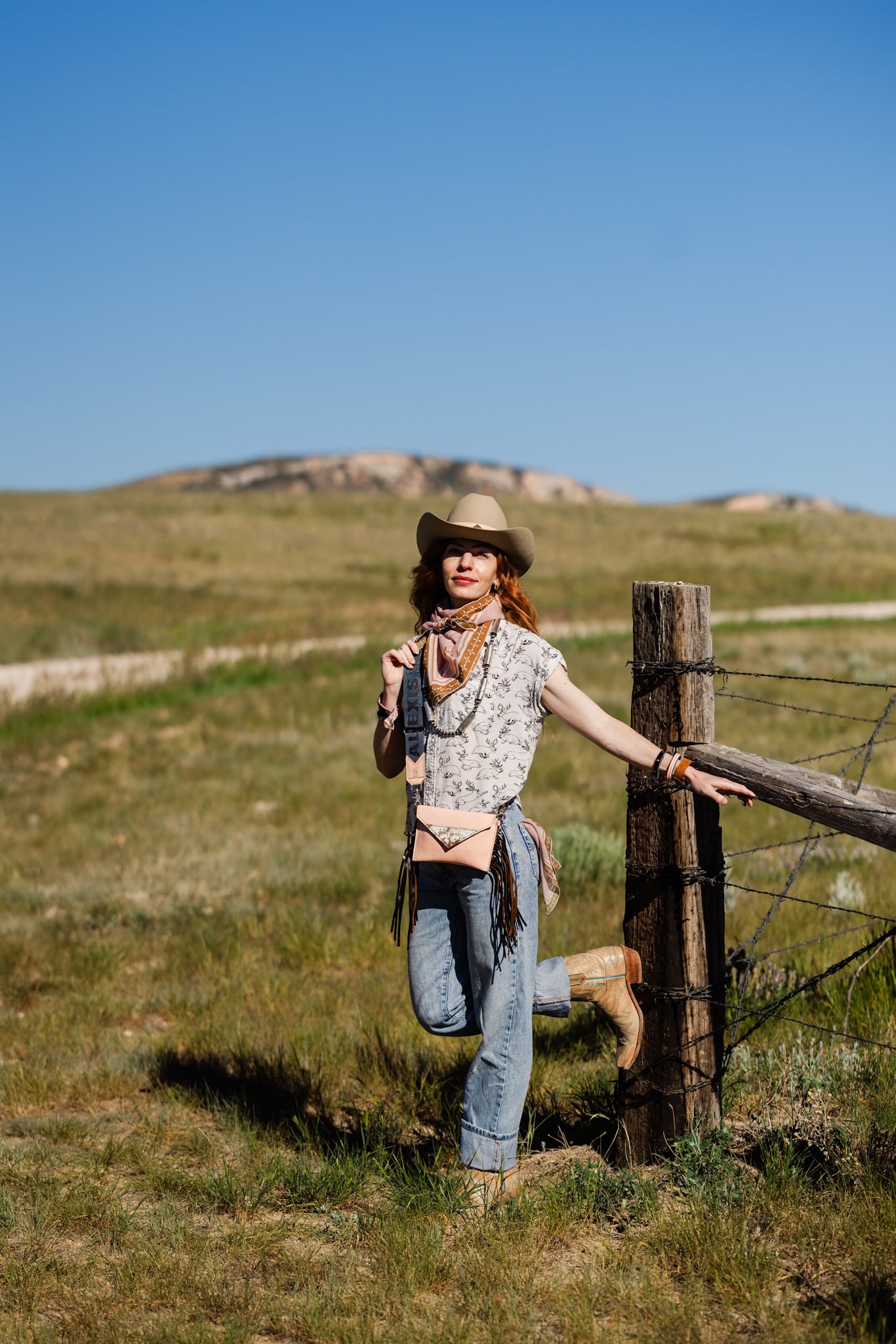 Vintage Cowgirl Collection | Envelope Cellphone Crossbody | Pink Patent + Rocky