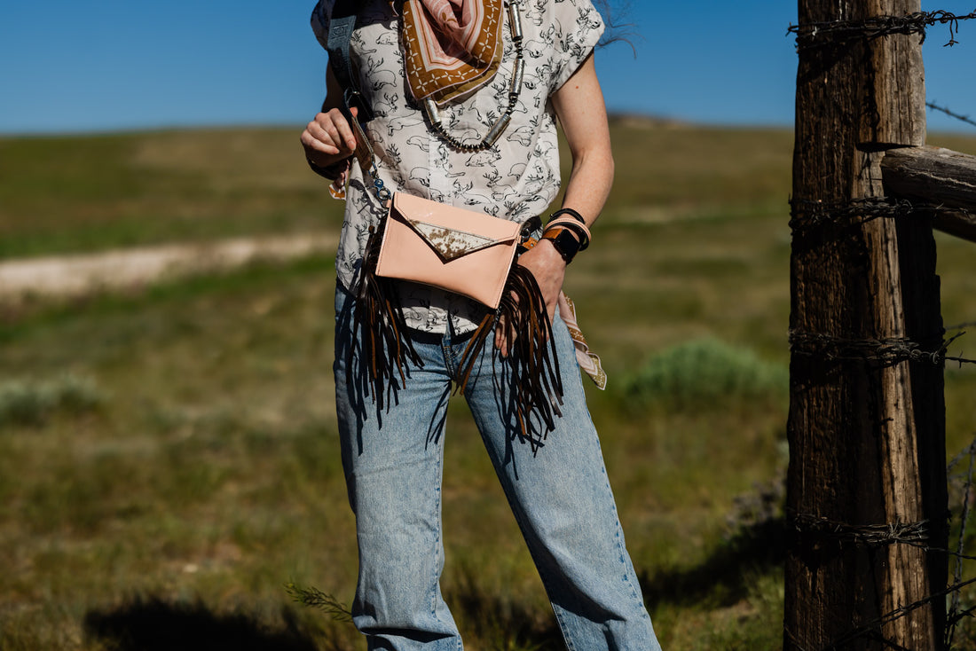 Vintage Cowgirl Collection | Envelope Cellphone Crossbody | Pink Patent + Rocky