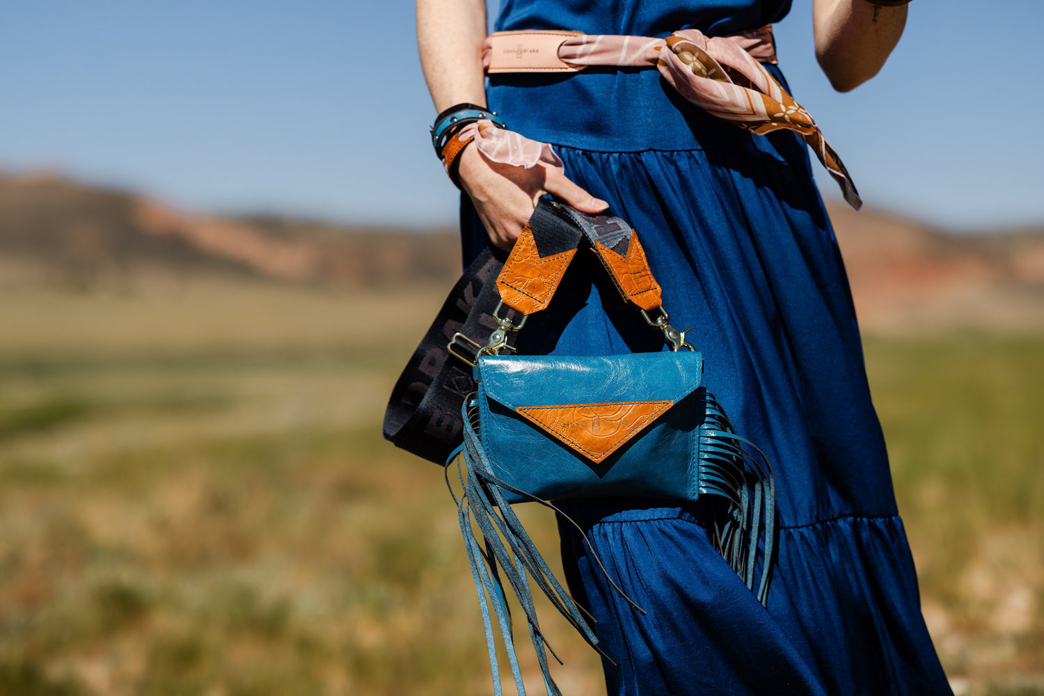 Vintage Cowgirl Collection | Envelope Cellphone Crossbody | Denim