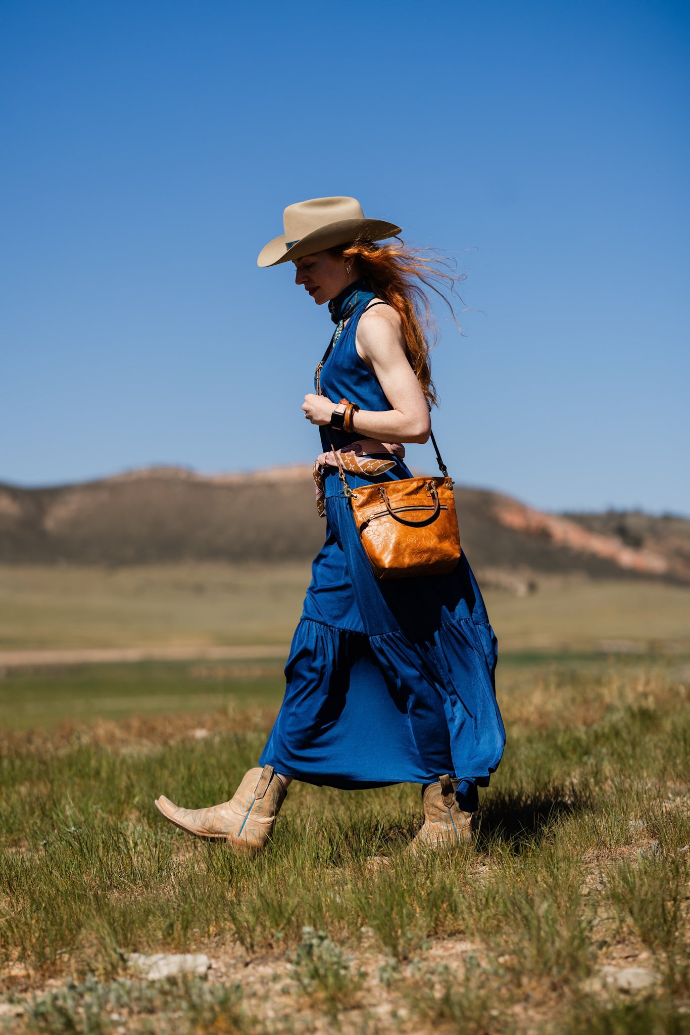 Vintage Cowgirl Collection | Amika Satchel + Crossbody | Golden Rose Embossed