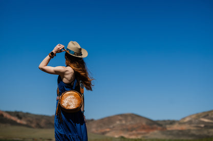 Vintage Cowgirl Collection | Flicka Crossbody | Golden Rose Embossed + Rocky