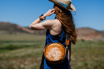 Vintage Cowgirl Collection | Flicka Crossbody | Golden Rose Embossed + Rocky