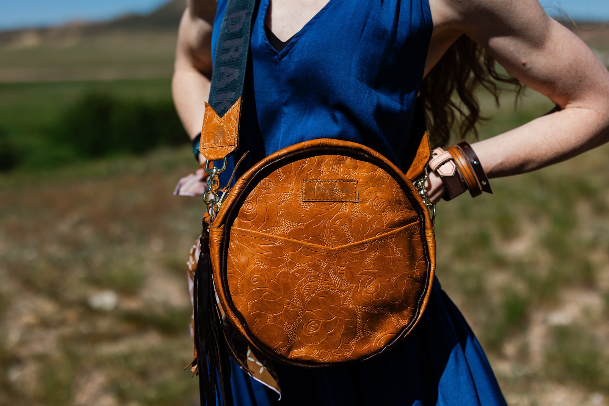 Vintage Cowgirl Collection | Flicka Crossbody | Golden Rose Embossed + Rocky