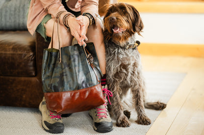 Open Range Collection | Market Tote | Camo + Rust