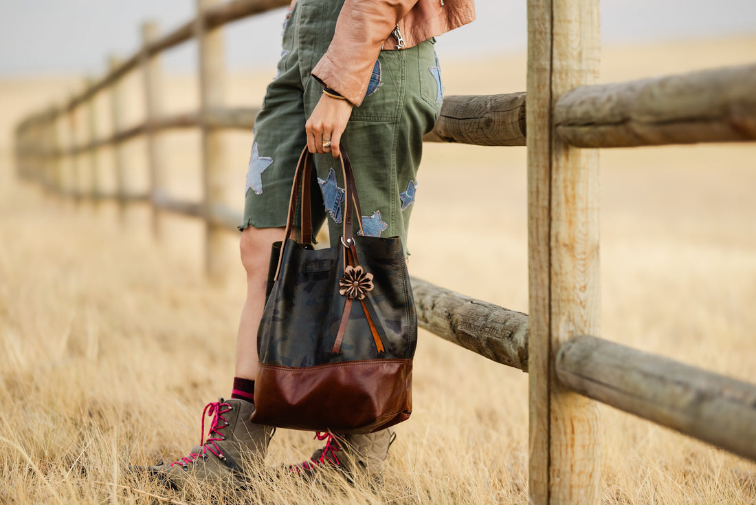 Open Range Collection | Market Tote | Camo + Rust