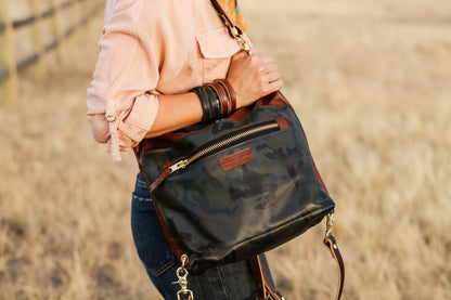 Open Range Collection | Backpack Shoulder Tote | Rust + Camo