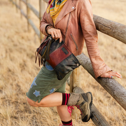 Open Range Collection | Jackie Wristlet + Crossbody | Camo + Rust