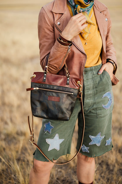 Open Range Collection | Amika Satchel + Crossbody | Rust + Camo