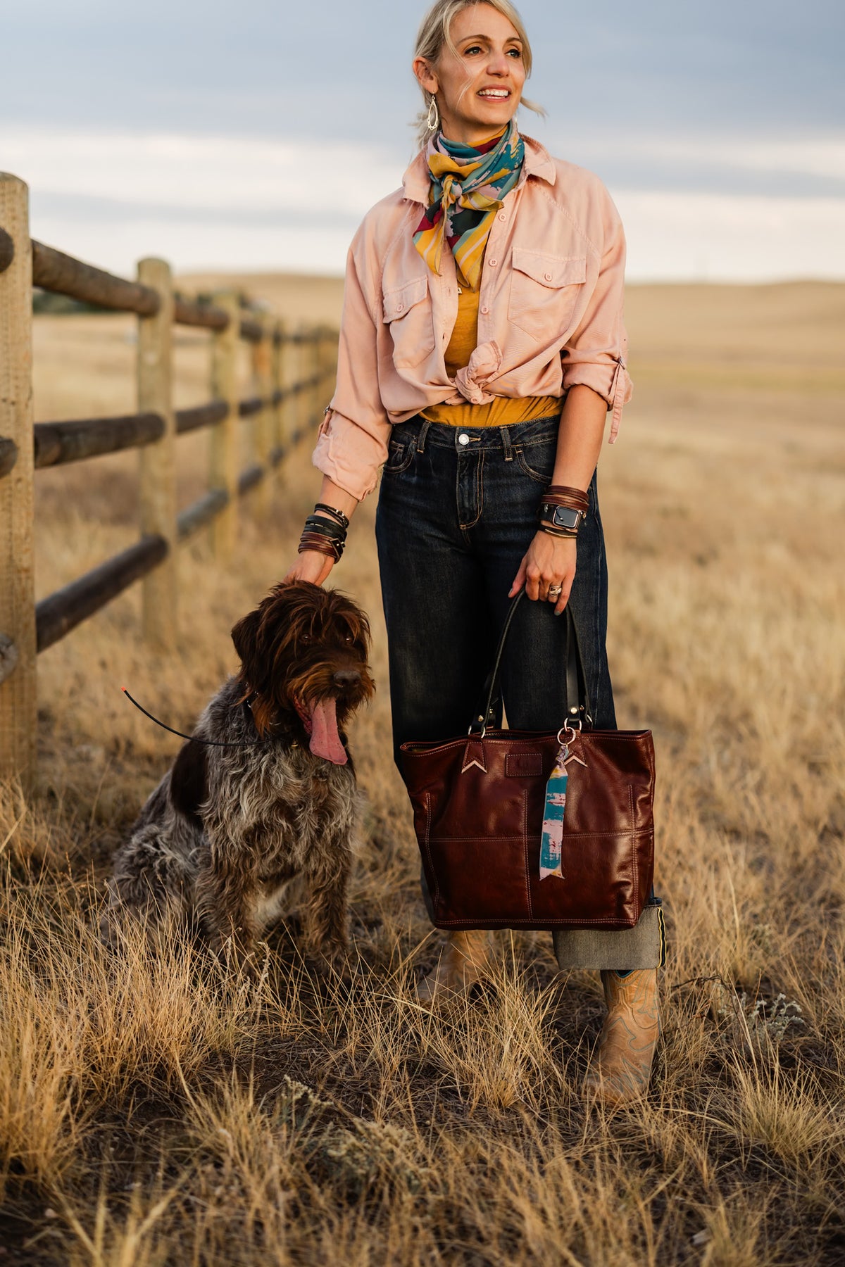 Open Range Collection | 9 to 5 Shoulder Tote | Rust