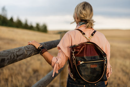 Open Range Collection | Backpack Shoulder Tote | Rust + Camo