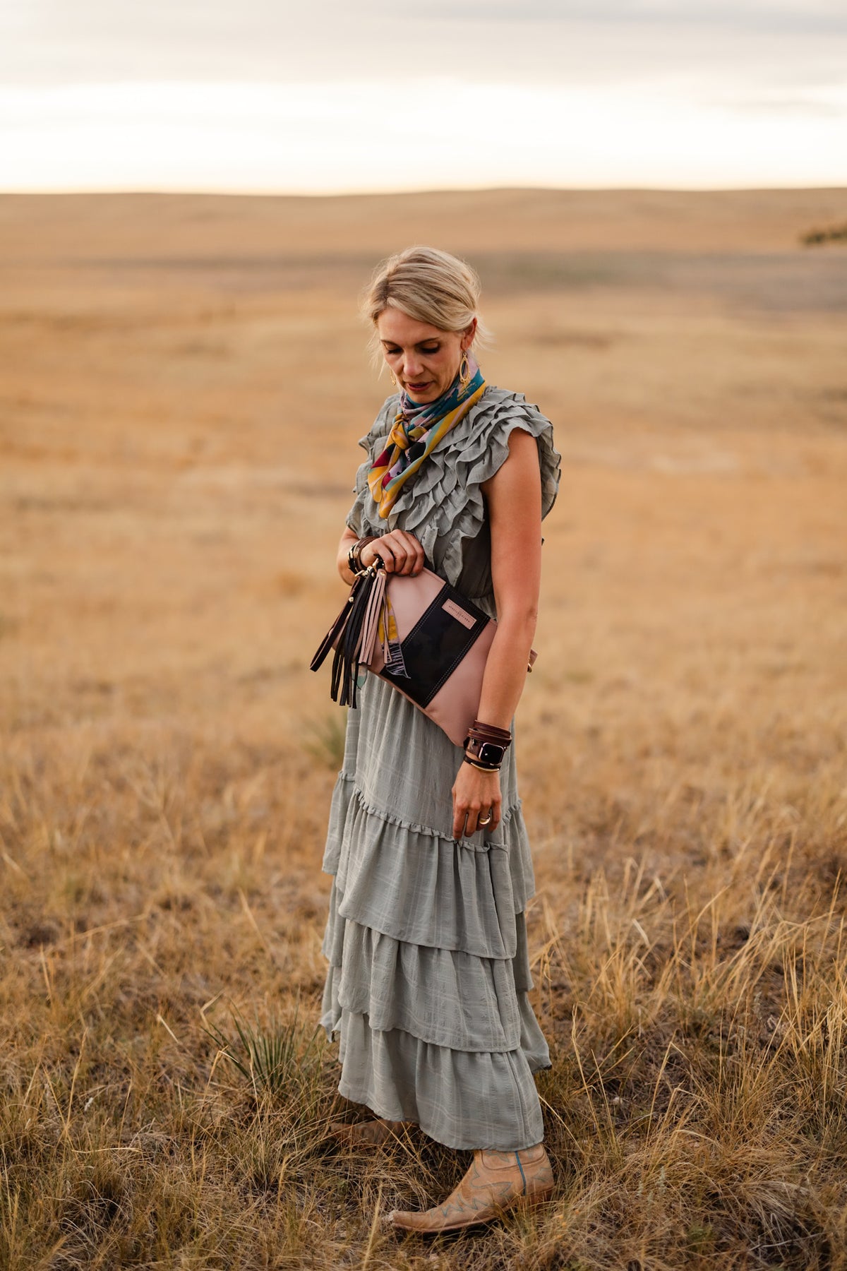 Open Range Collection | Jackie Wristlet + Crossbody | Dusty Rose + Camo