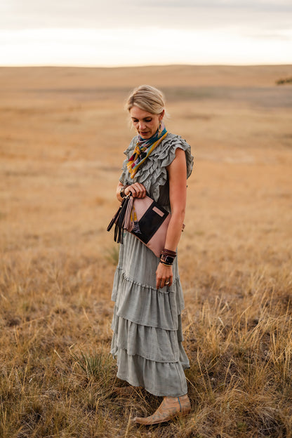 Open Range Collection | Jackie Wristlet + Crossbody | Dusty Rose + Camo