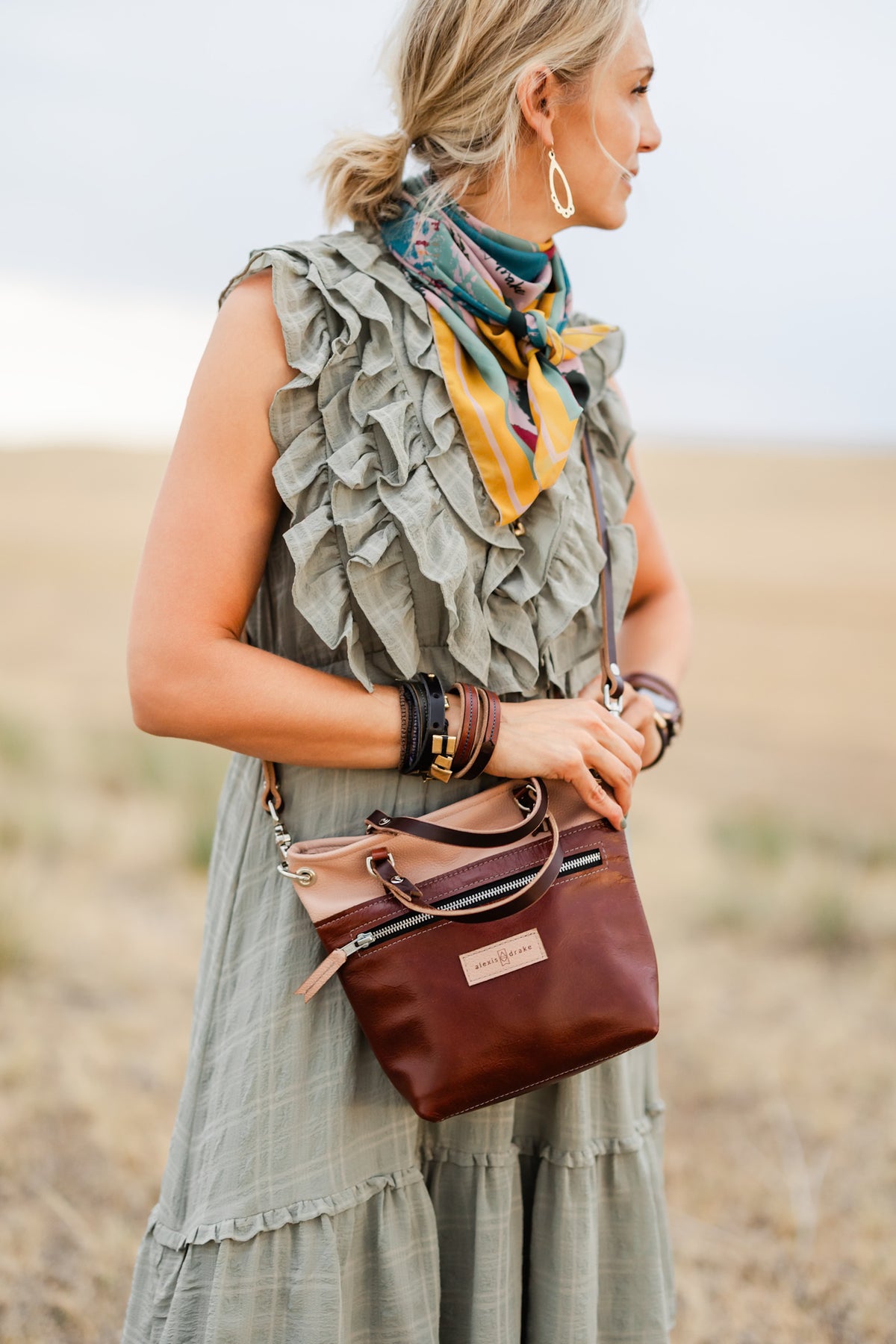 Open Range Collection | Amika Satchel + Crossbody | Dusty Rose + Rust