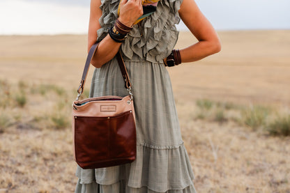 Open Range Collection | Tivoli Shoulder Tote | Dusty Rose + Rust