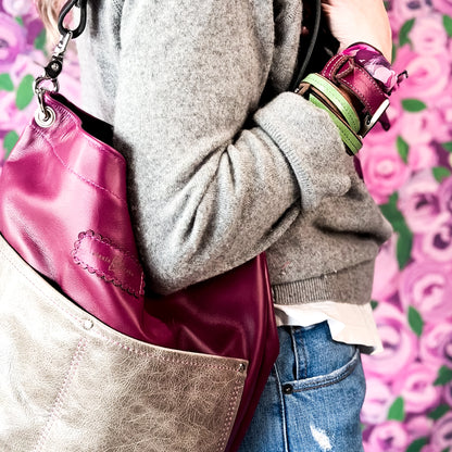 Wild Bloom Collection | Train Shoulder Tote | Orchid + Fog