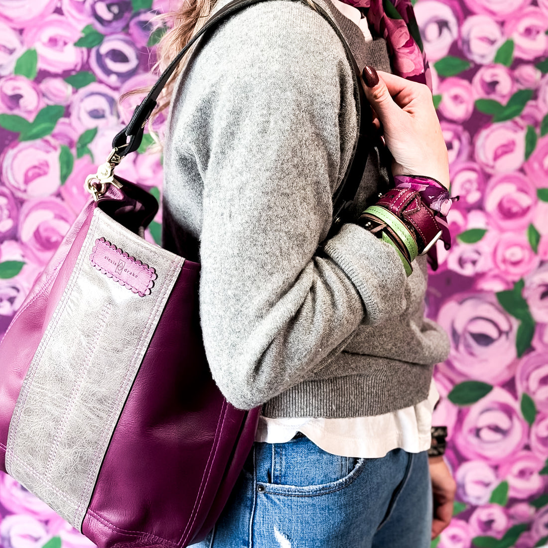 Wild Bloom Collection | Tivoli Shoulder Tote | Orchid + Fog