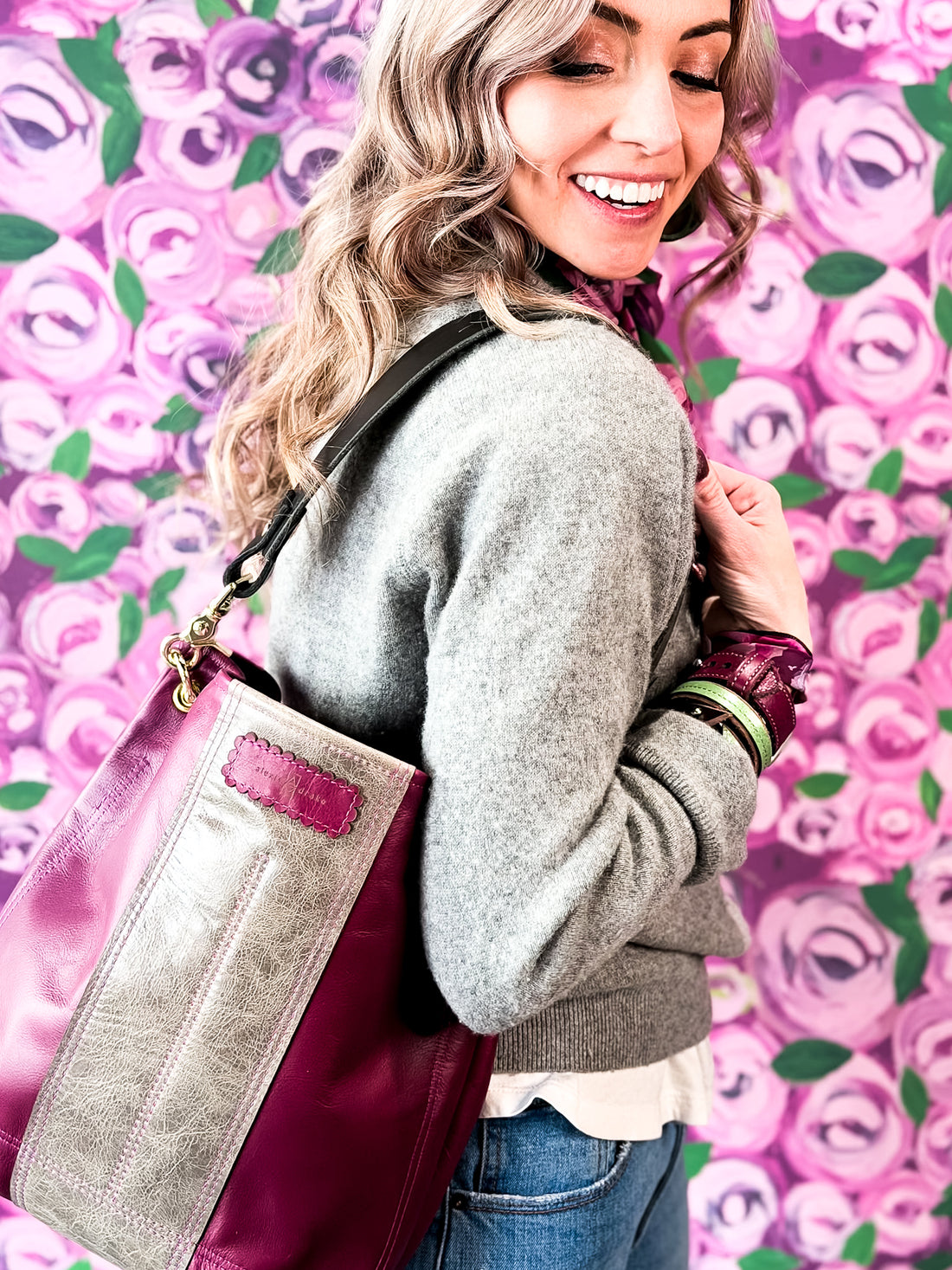 Wild Bloom Collection | Tivoli Shoulder Tote | Orchid + Fog