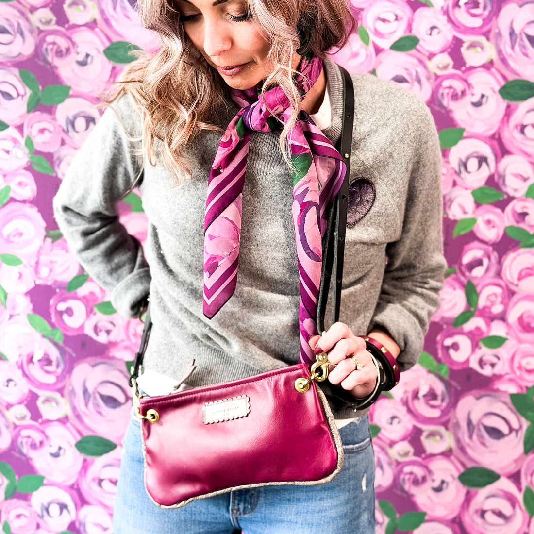 Wild Bloom Collection | Belt Bag Clutch + Crossbody | Orchid + Fog