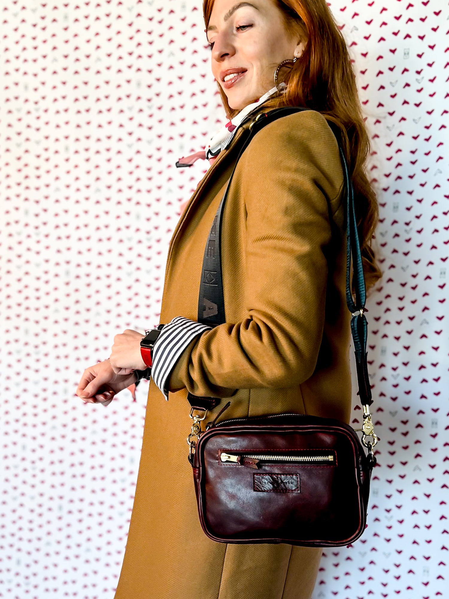 Heart + Hide Collection | Maeve Crossbody | Wine