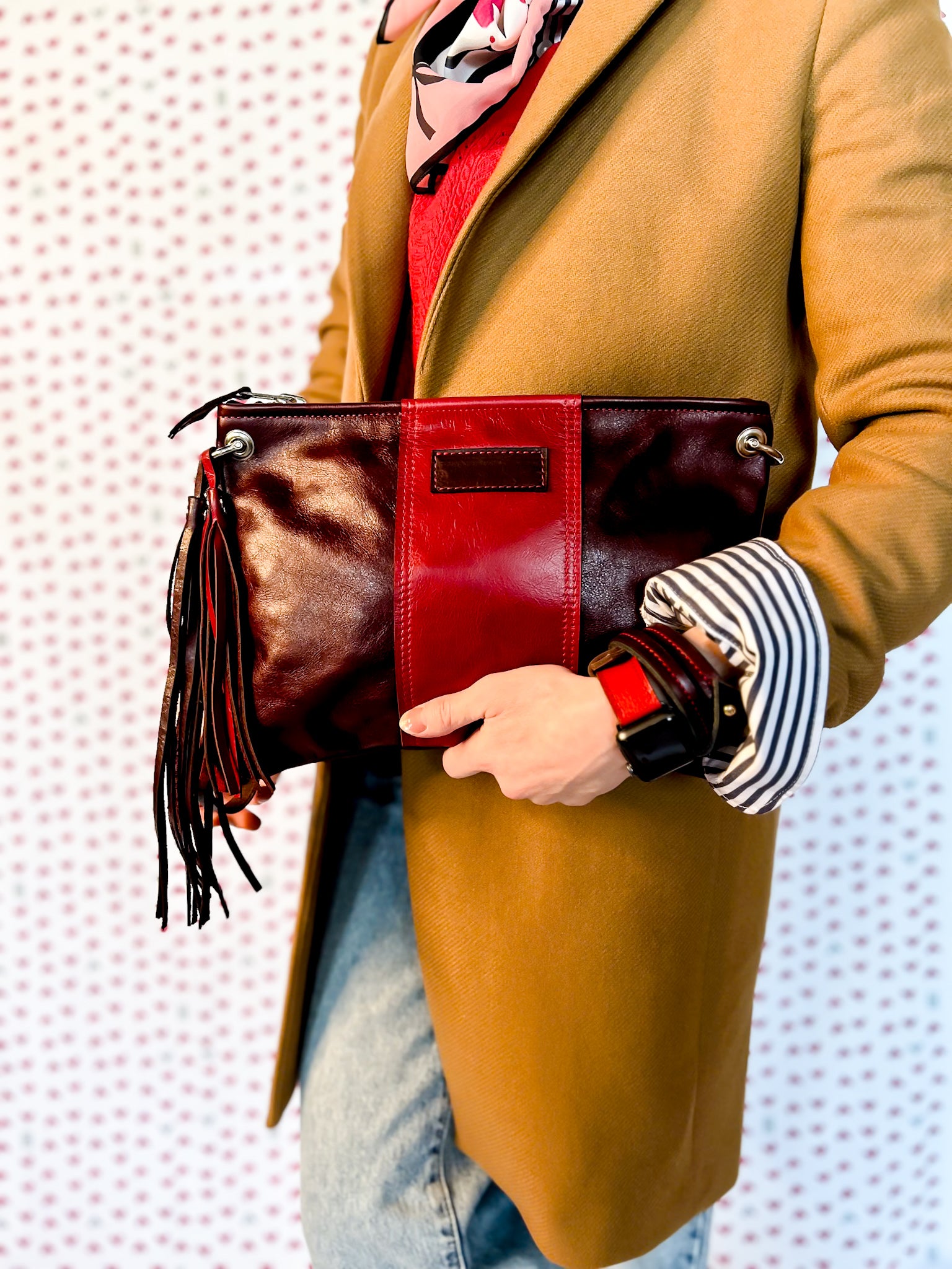 Heart + Hide Collection | Jackie Crossbody | Wine + Garnet