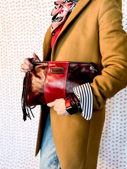 Heart + Hide Collection | Jackie Crossbody | Wine + Garnet