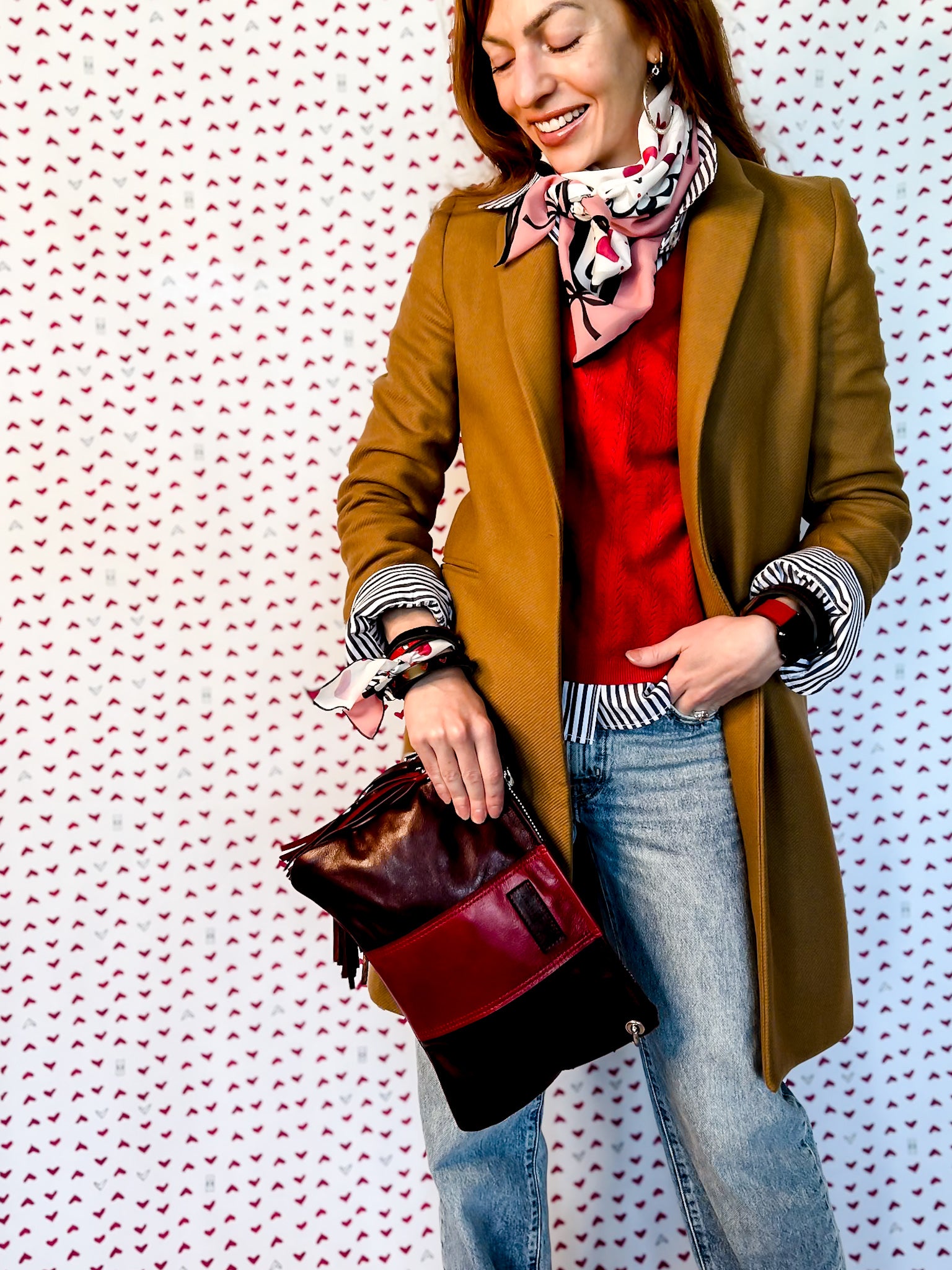 Heart + Hide Collection | Jackie Crossbody | Wine + Garnet